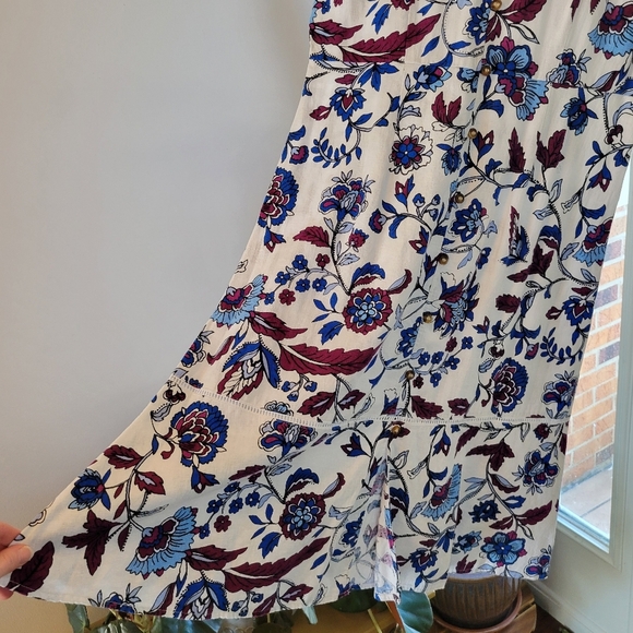 NWT Liz Claiborne‎ Linen Floral Flowey Shortsleeve Dress, Size 6, Wedding Guest - Picture 5 of 10